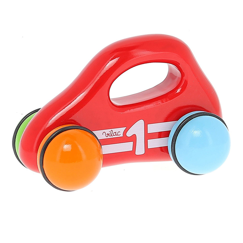Vilac Baby Wooden Car With Handle Red
