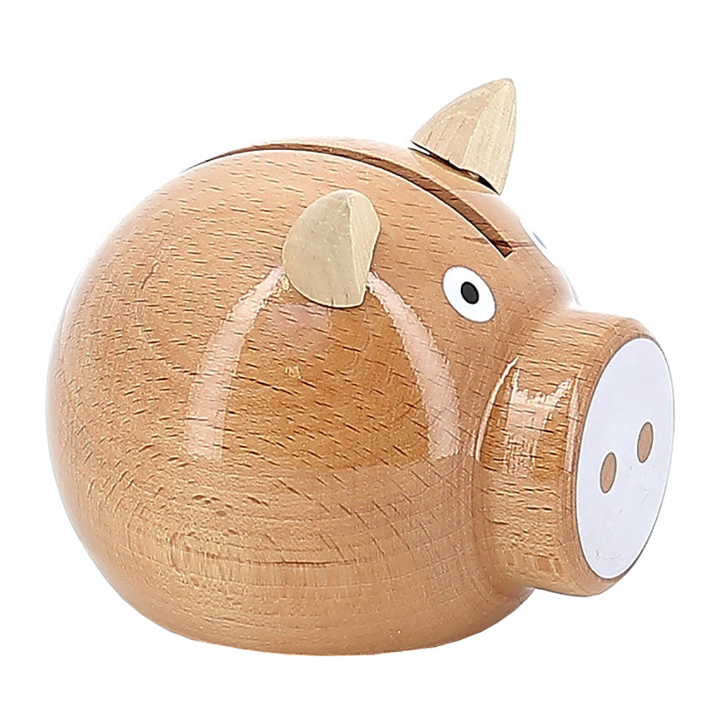 Vilac Wooden Pig Money Box Natural And White