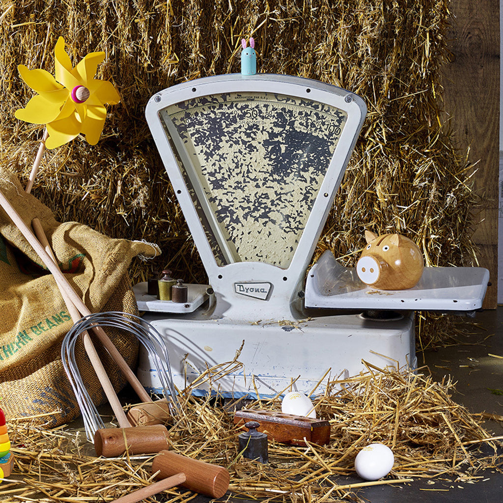 Vilac Wooden Pig Money Box Natural And White