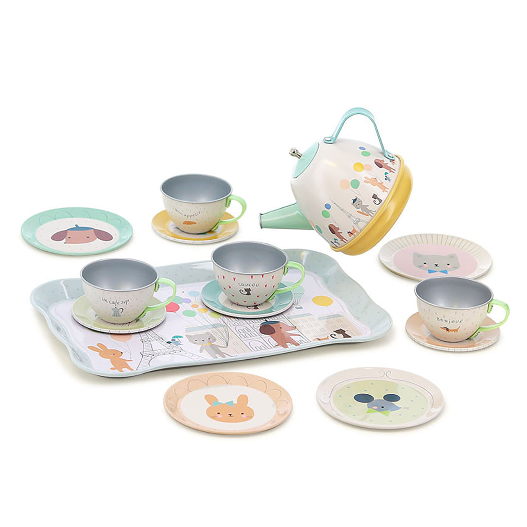 Vilac Nature Musical Tin Tea Set