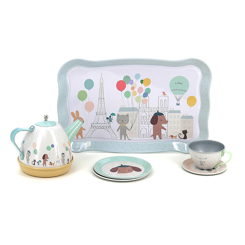 Vilac Nature Musical Tin Tea Set