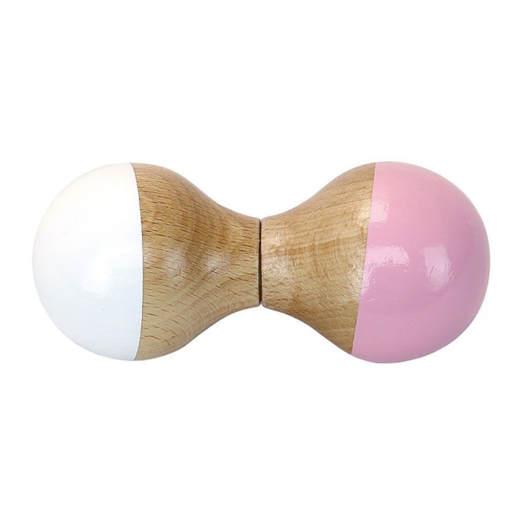 Vilac Wooden Maraca Rattle White and Pink