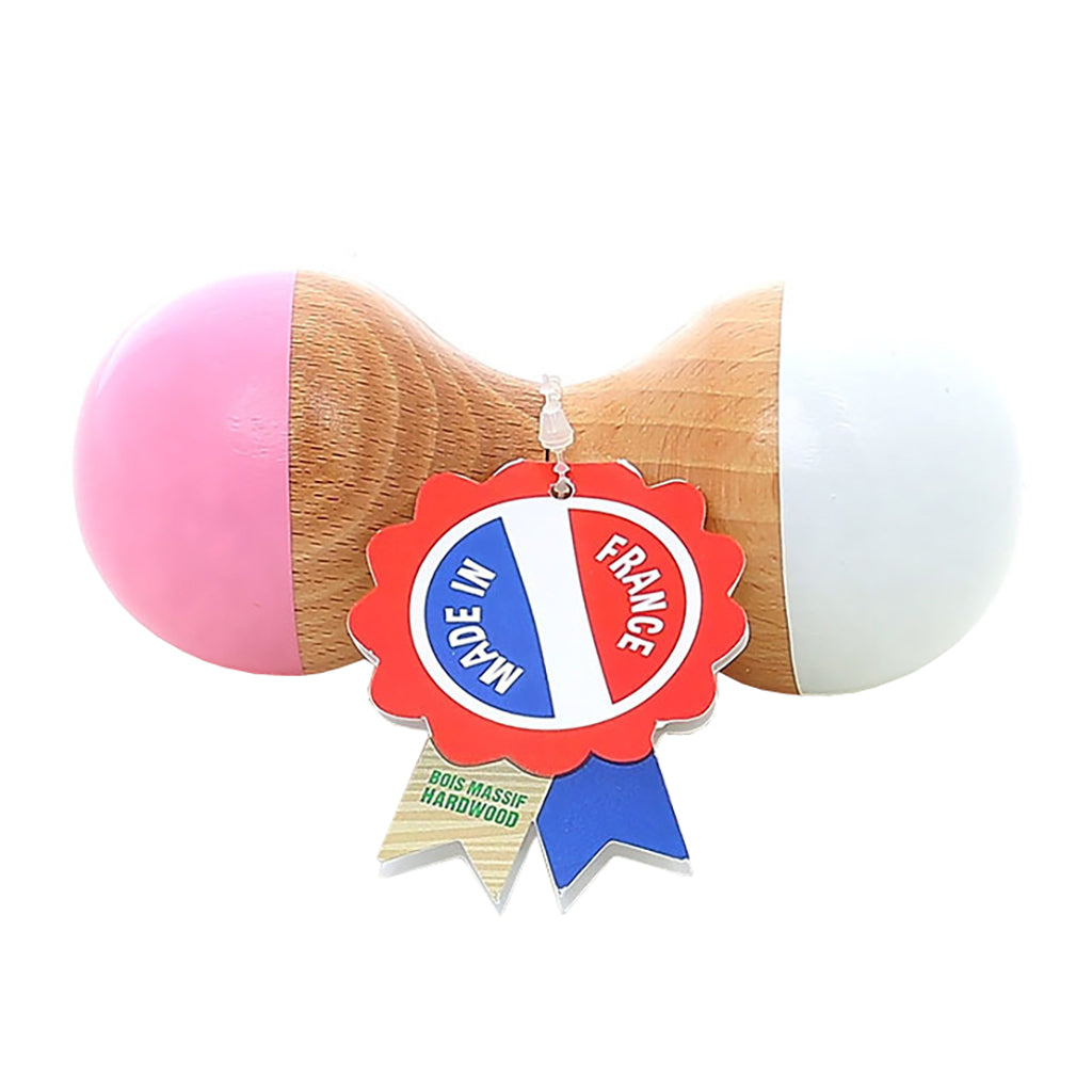Vilac Wooden Maraca Rattle White and Pink