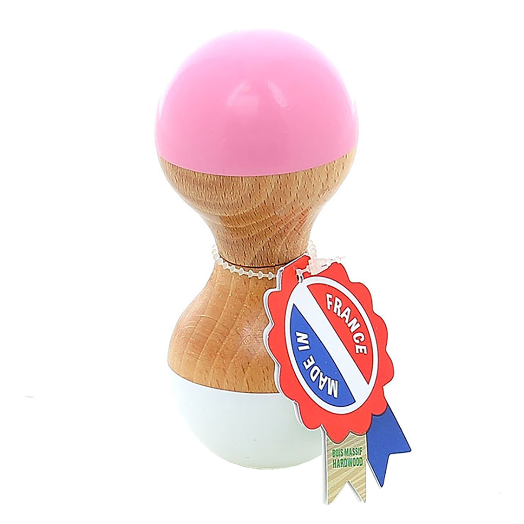 Vilac Wooden Maraca Rattle White and Pink