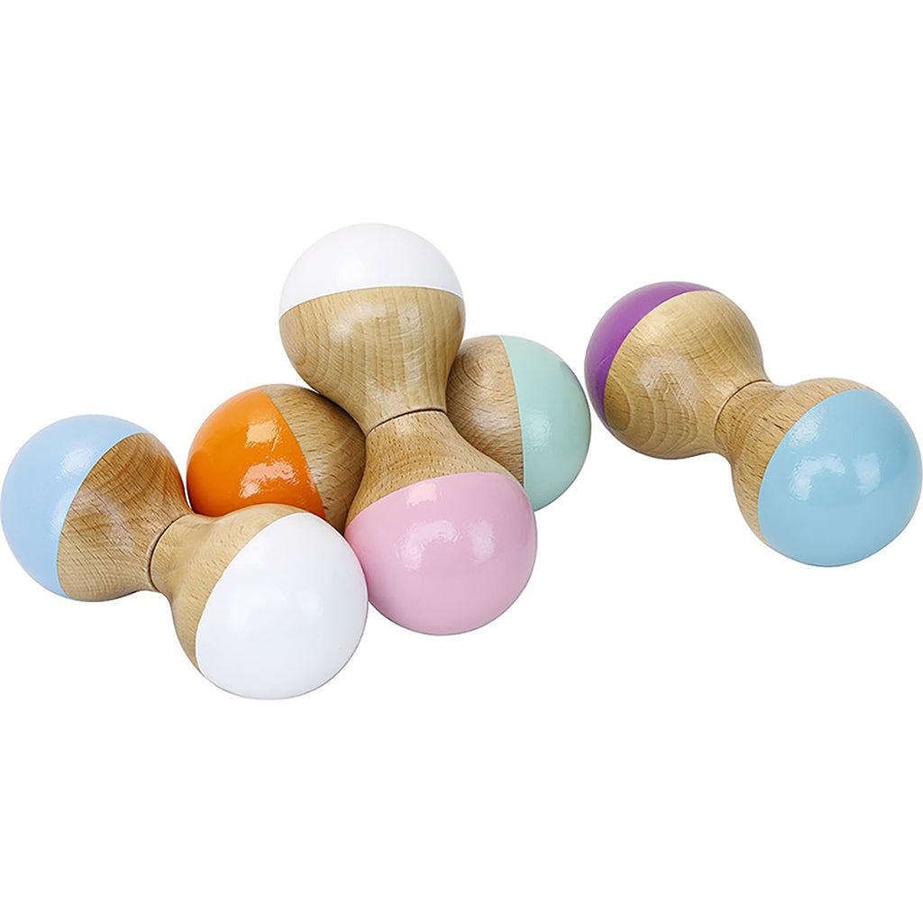 Vilac Wooden Maraca Rattle White and Pink