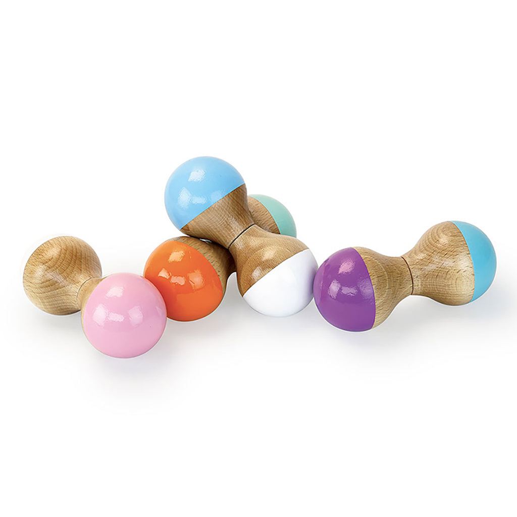 Vilac Wooden Maraca Rattle White and Pink