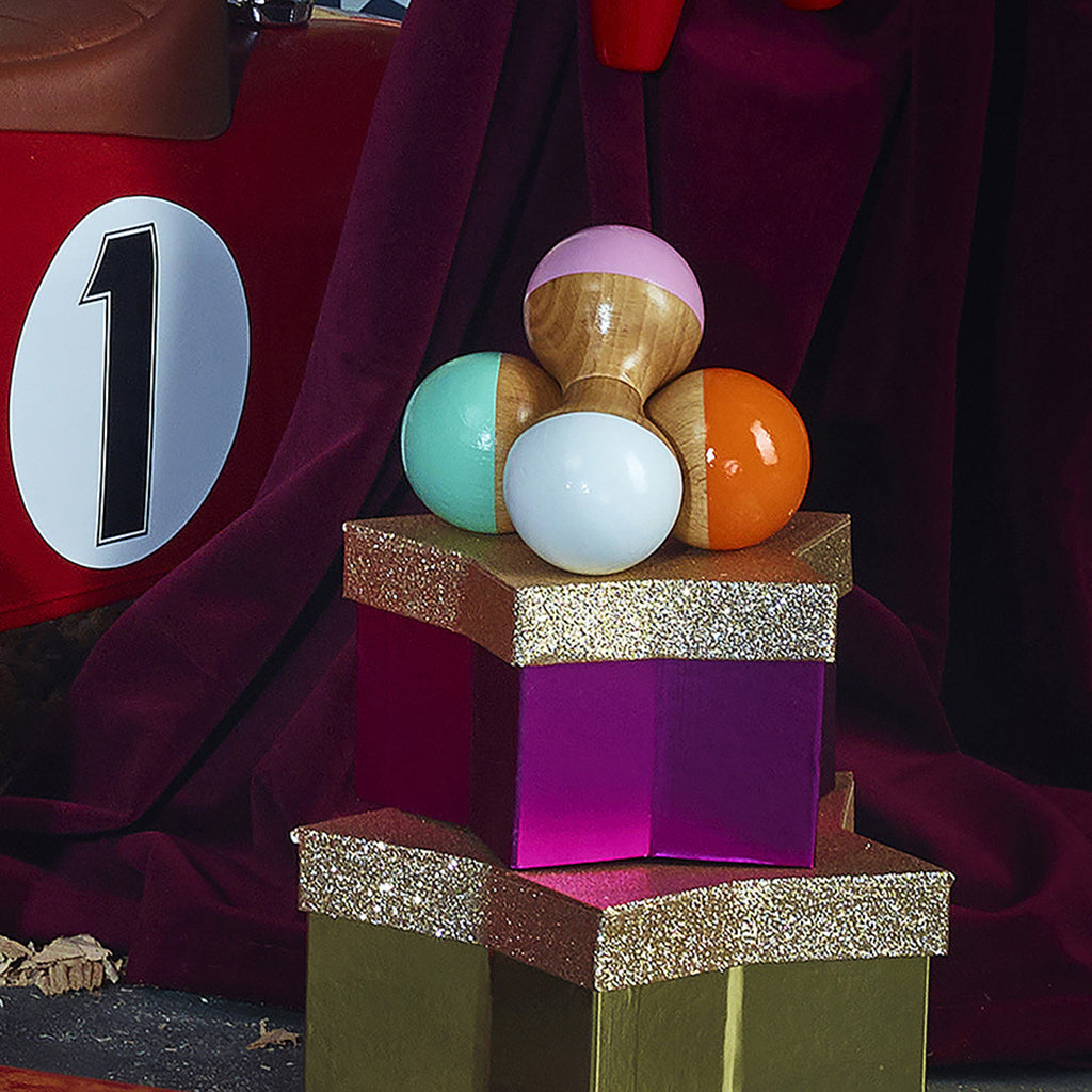 Vilac Wooden Maraca Rattle White and Pink