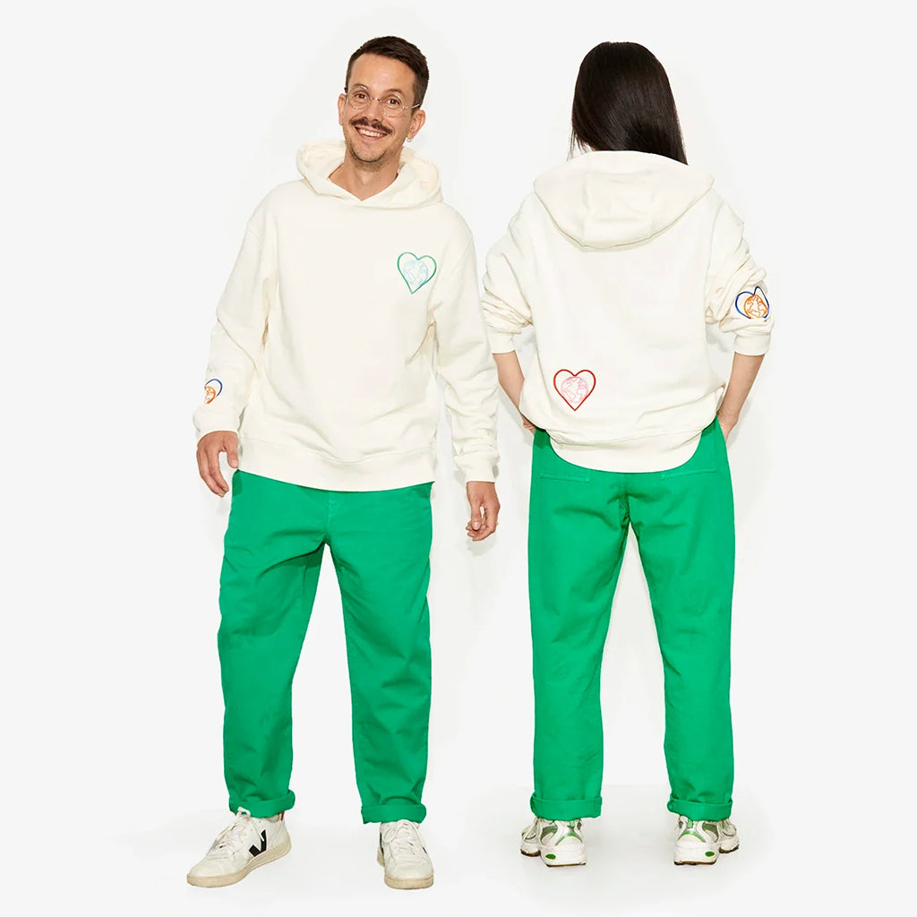 World of Pop Unisex World Lovers Hooded Sweatshirt Off-White