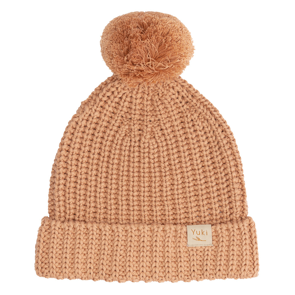Yuki Kidswear Child Chunky Knitted Hat Coral Orange