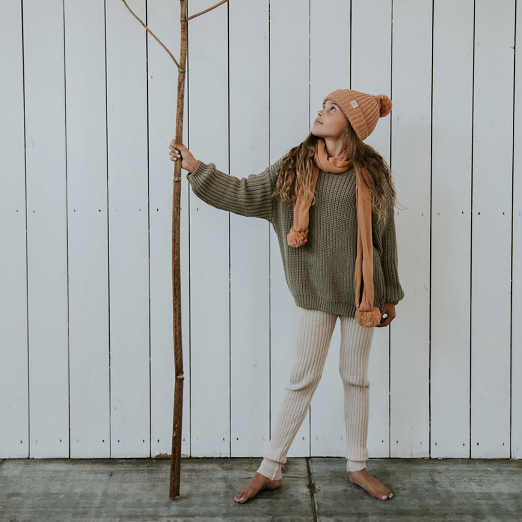 Yuki Kidswear Child Chunky Knitted Hat Coral Orange