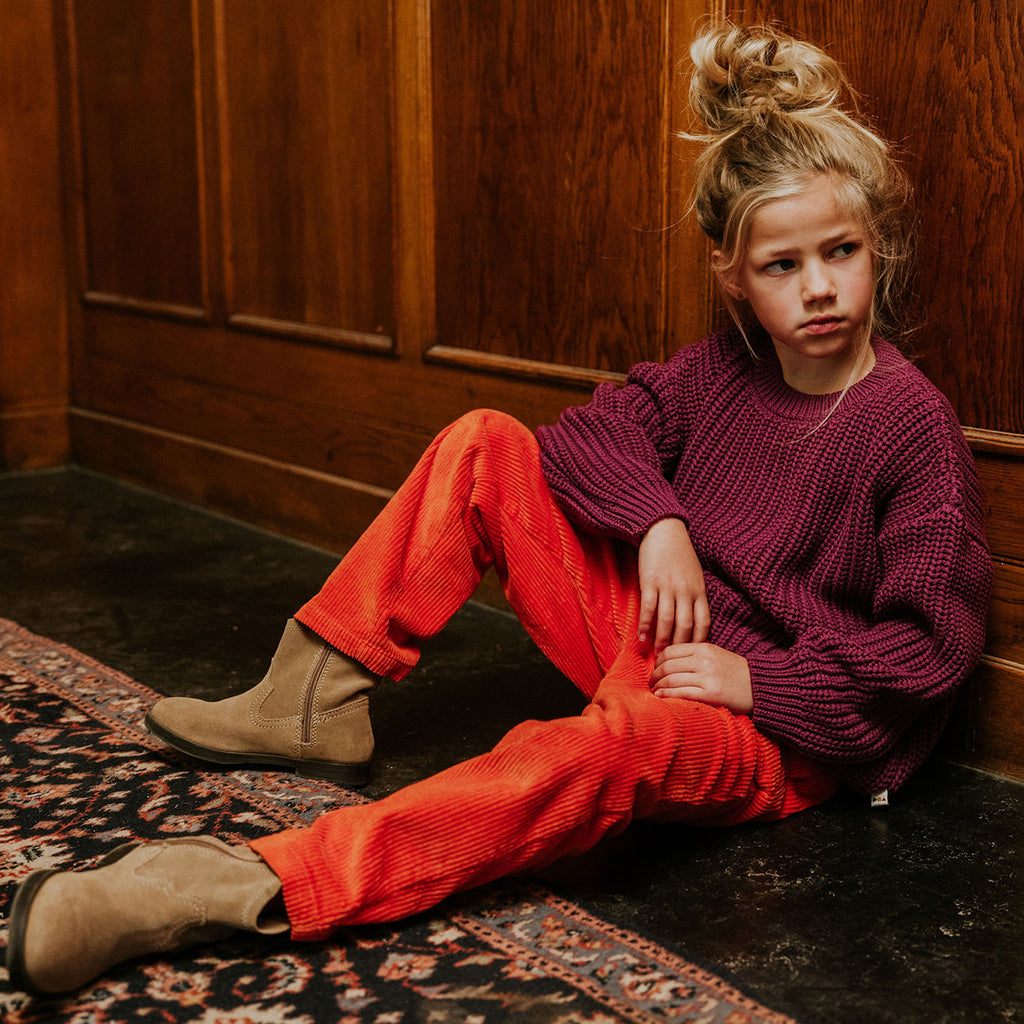 Yuki Kidswear Baby And Child Chunky Knitted Sweater Dahlia Purple