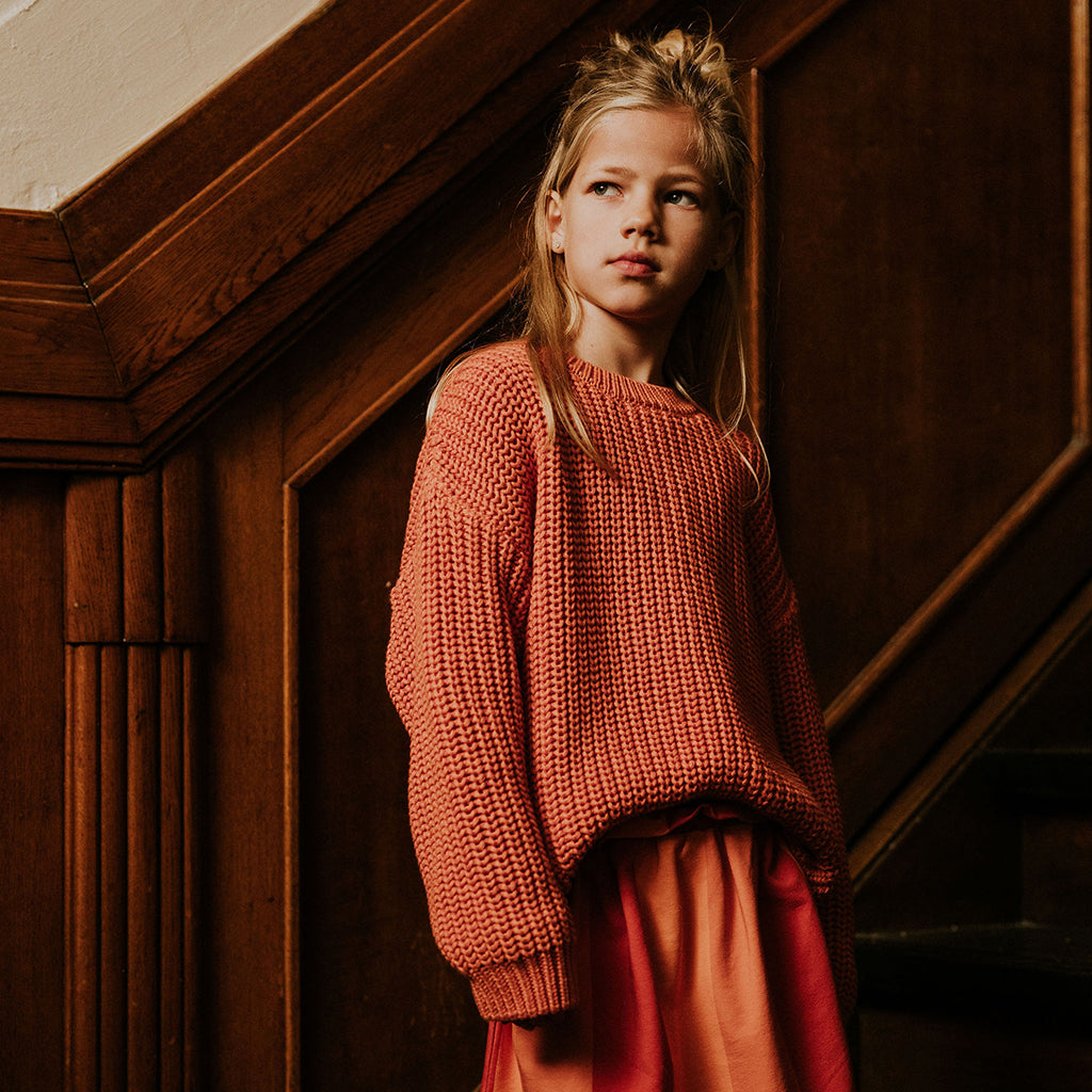 Yuki Kidswear Baby And Child Chunky Knitted Sweater Flamingo Pink