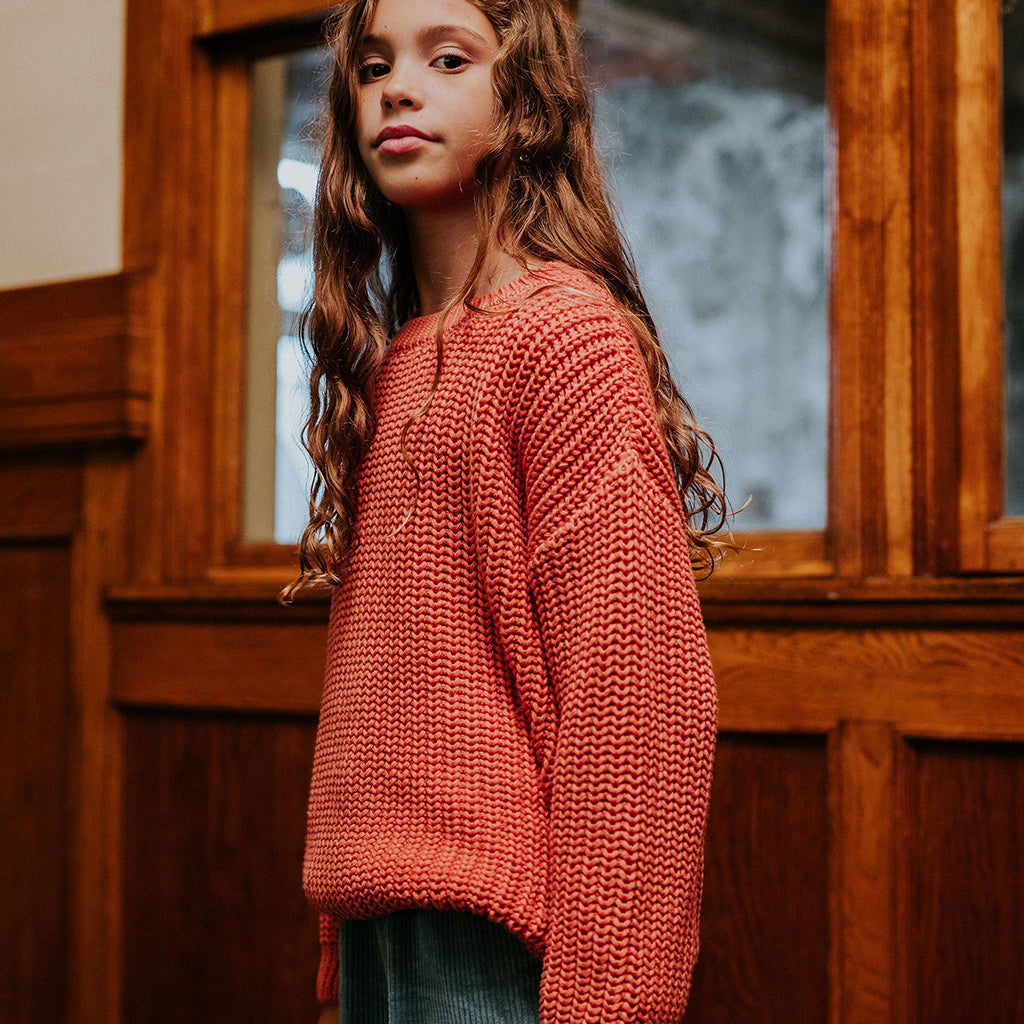 Yuki Kidswear Baby And Child Chunky Knitted Sweater Flamingo Pink