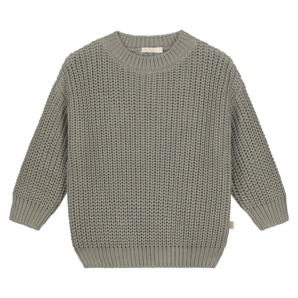 Yuki Kidswear Baby And Child Chunky Knitted Sweater Sage Green
