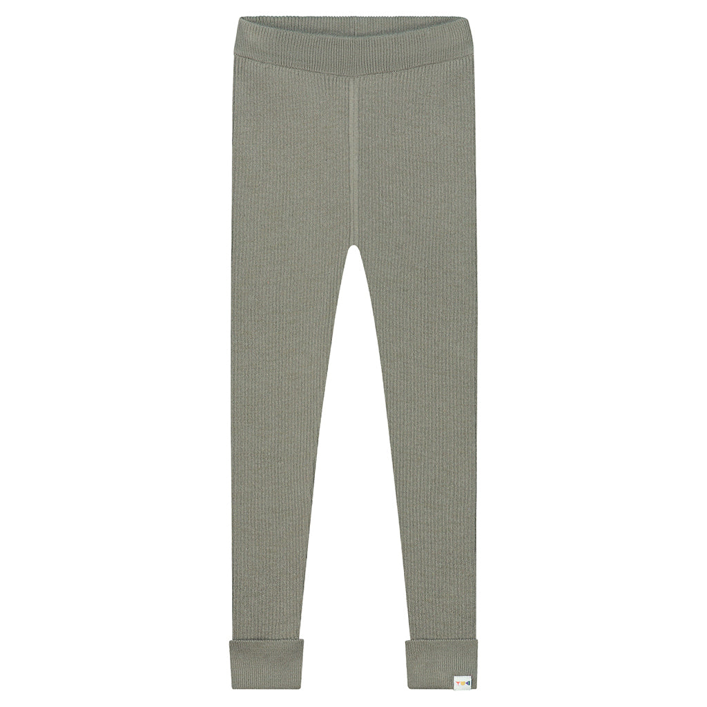 Yuki Kidswear Baby And Child Fine Rib Knitted Leggings Sage Green