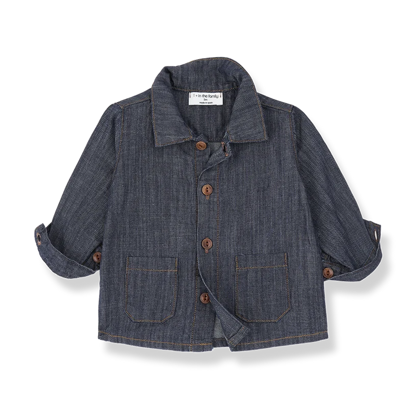 1+ In The Family Baby And Child Baker Shirt Blue Denim