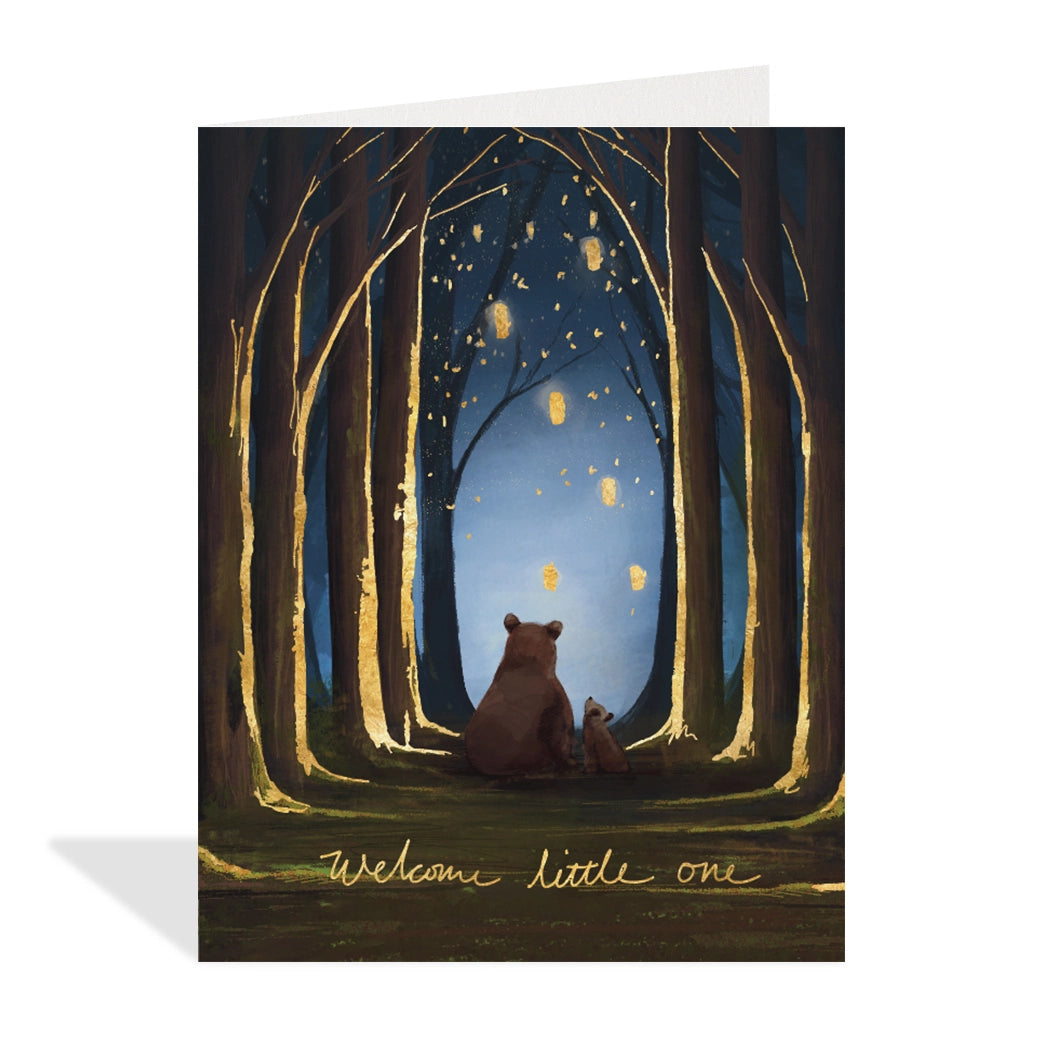 Halfpenny Postage Baby Card Nighttime Cub