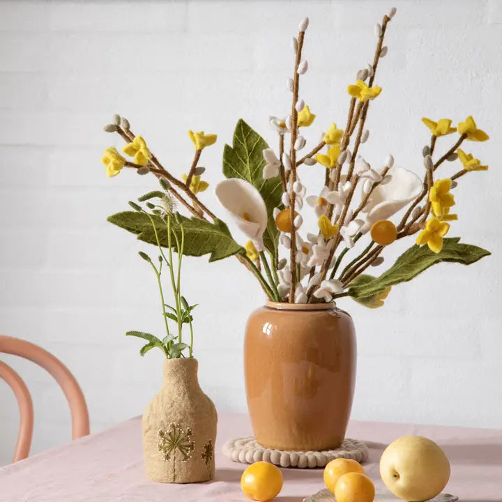 Gry and Sif - Felted Branch - Golden Bell