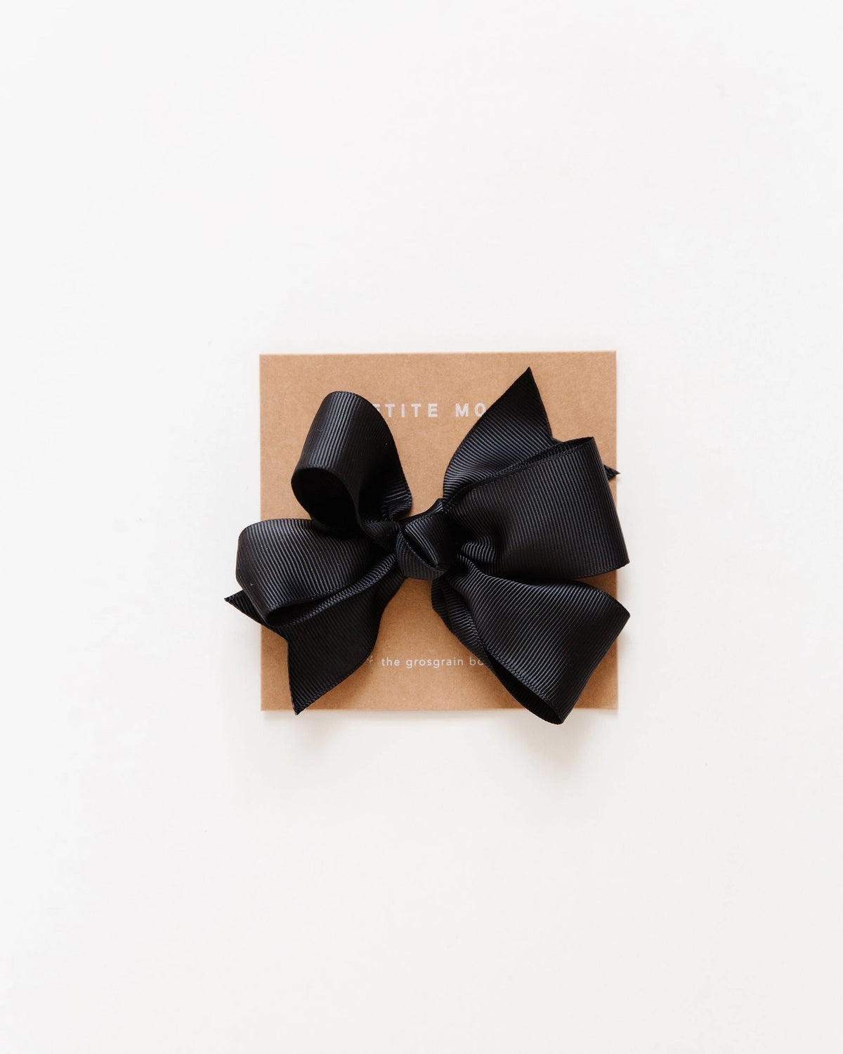 Petite Moss Grosgrain Bow Clip Black