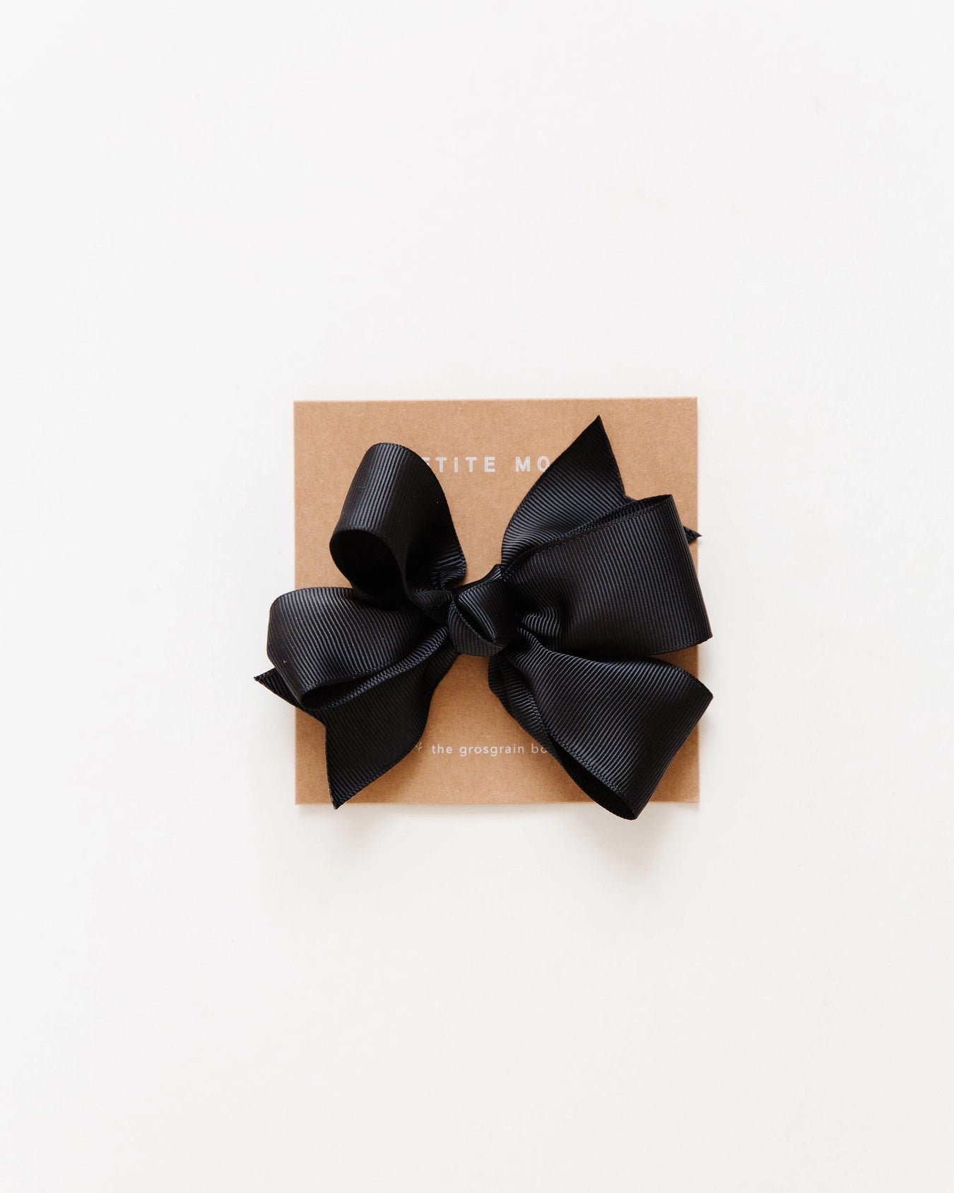 Petite Moss Grosgrain Bow Clip Black