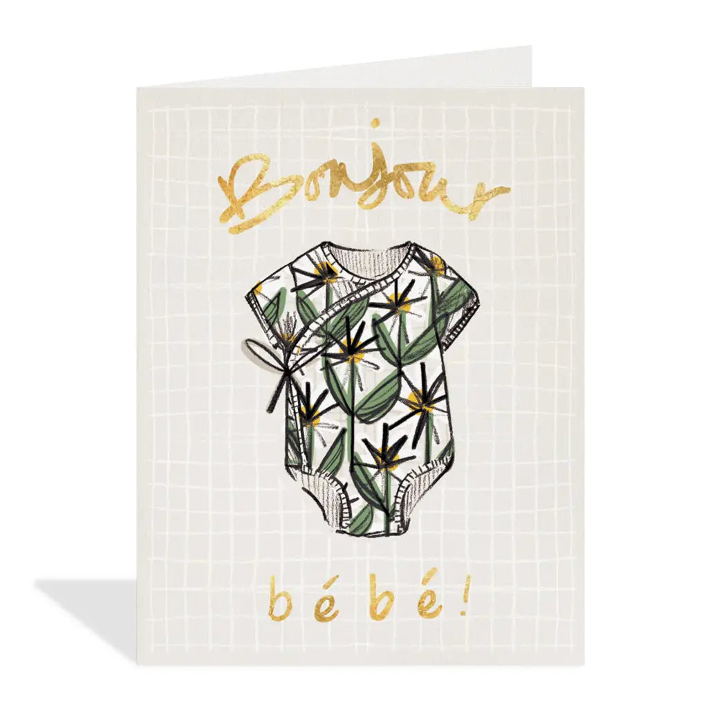 Halfpenny Postage Baby Card Bonjour Bebe