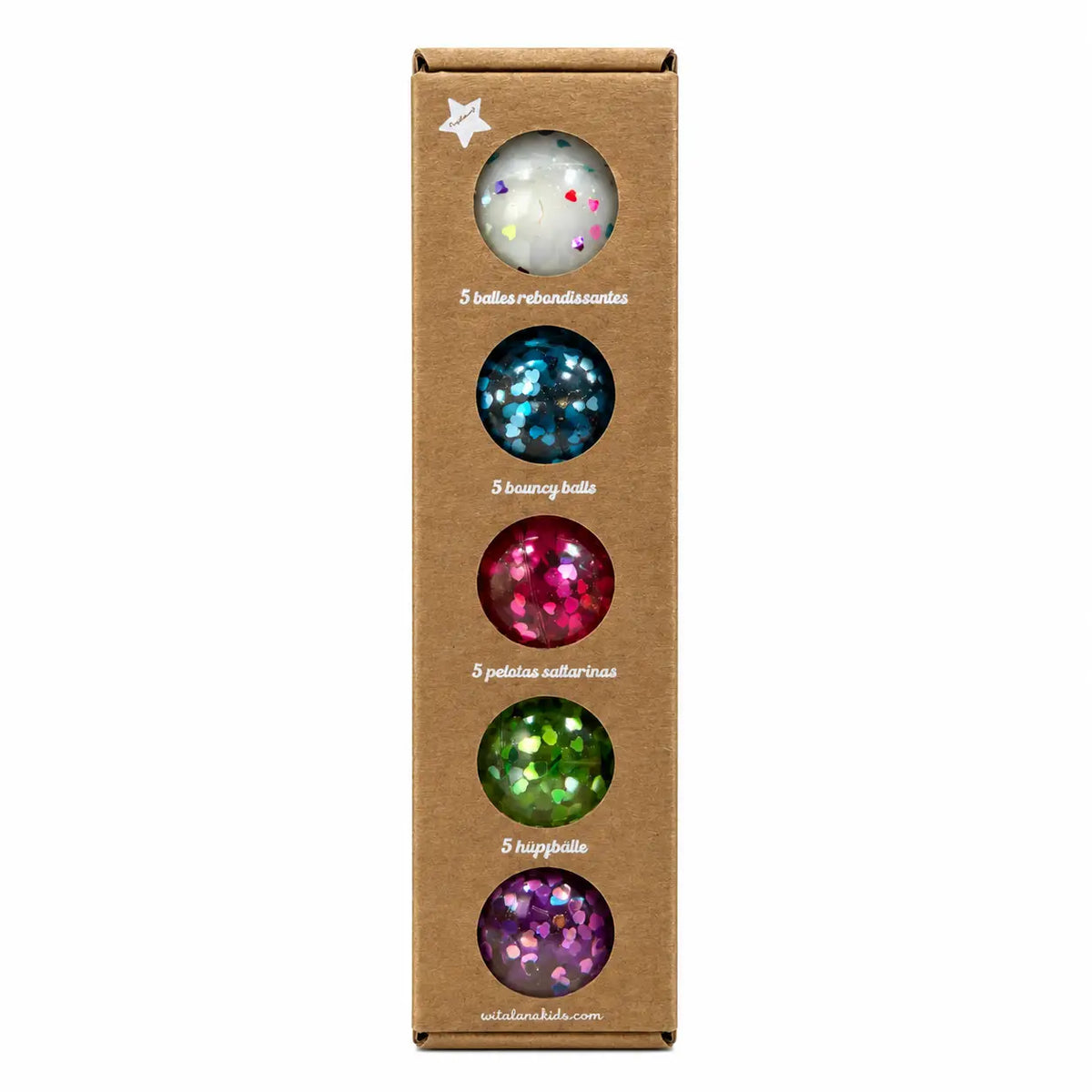 Ratatam Pack of 5 Heart Bouncing Balls