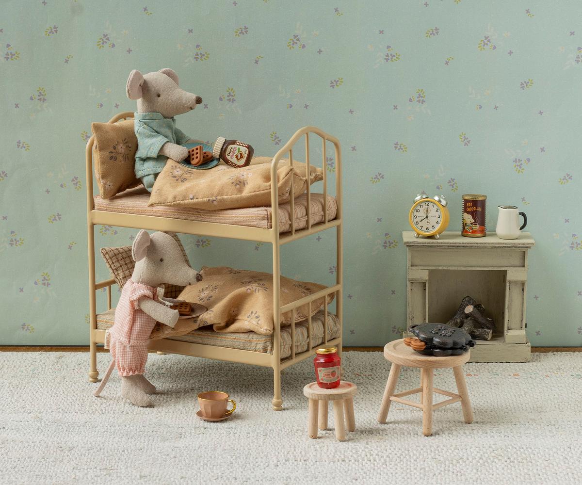 Maileg Toys Mouse Miniature Bunk Bed - Wheat