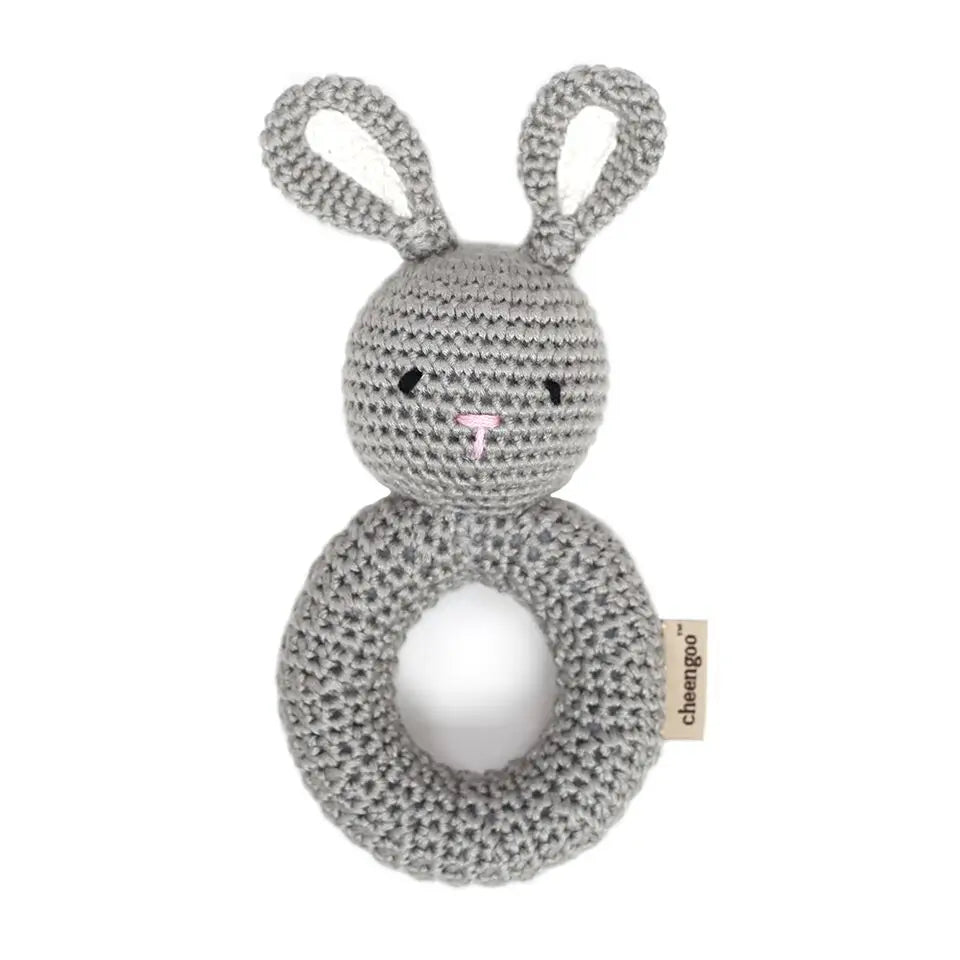 Cheengoo Bunny Ring Hand Crocheted Rattle