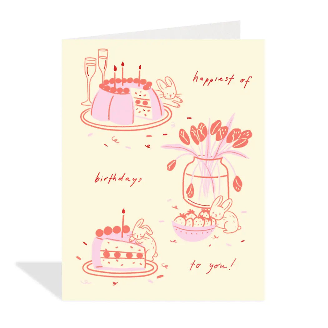 Halfpenny Postage Baby Card Bunny Cake