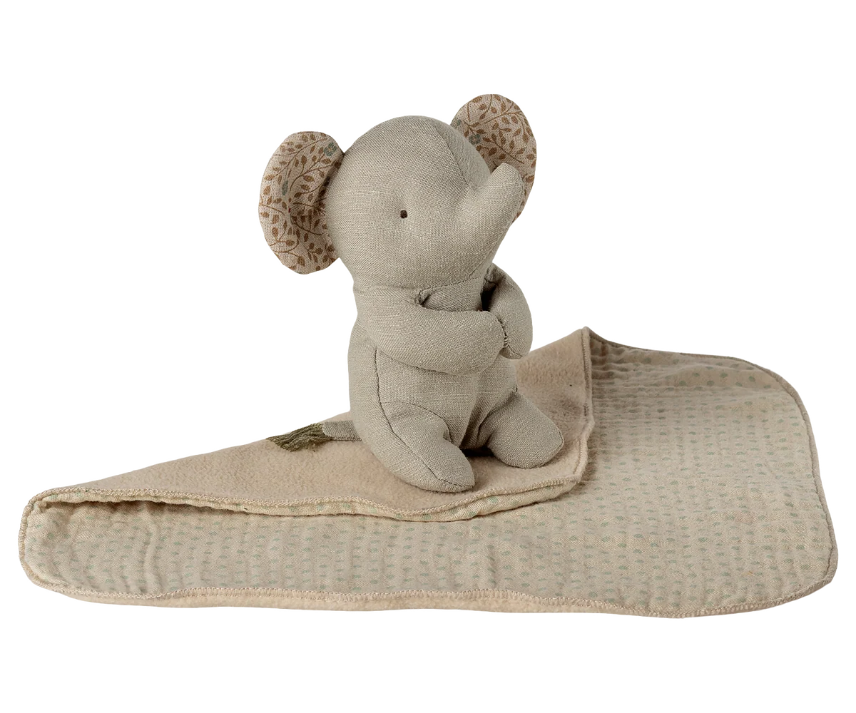 Maileg Toys Large Lullaby Friends Elephant, Mini - Iron grey