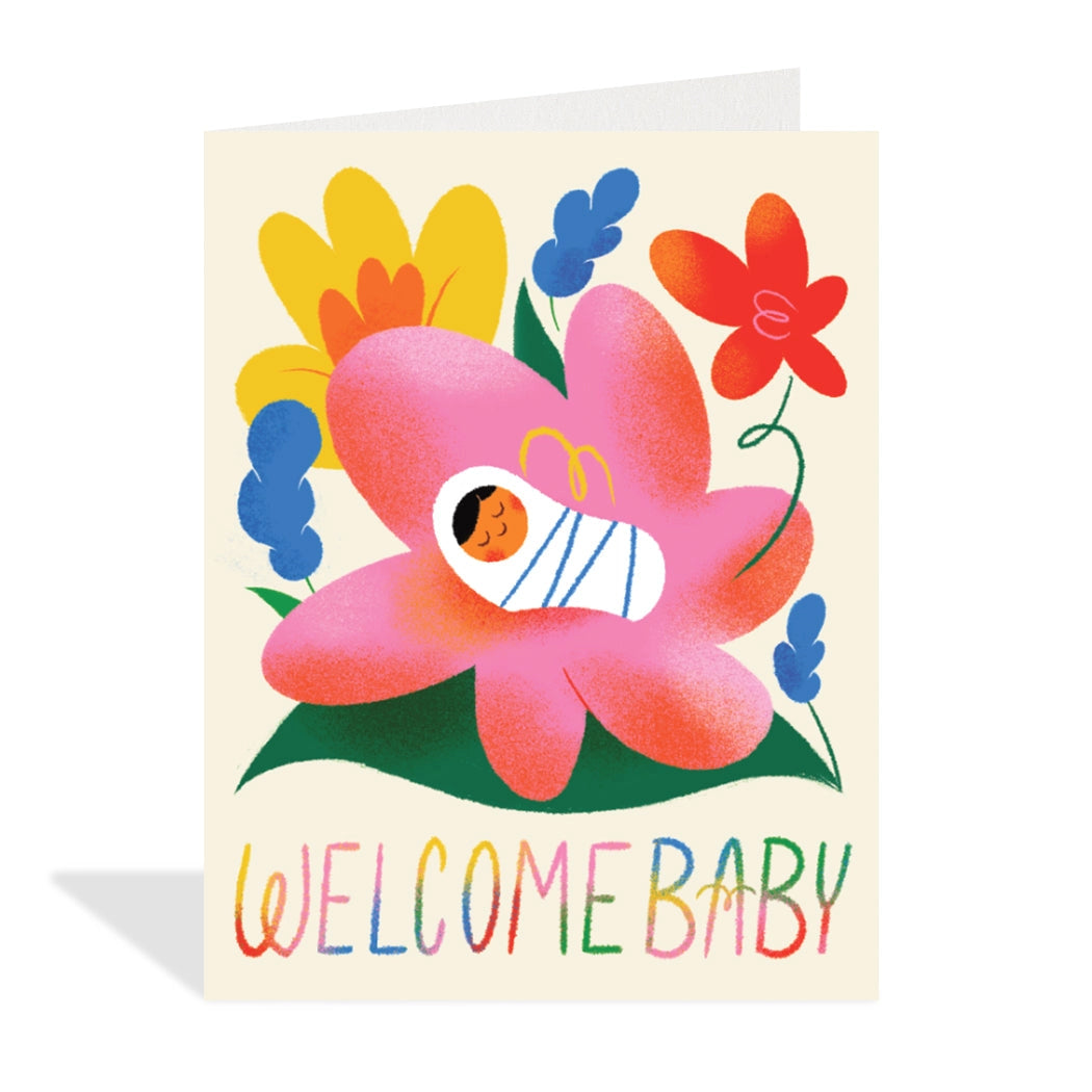 Halfpenny Postage Baby Card Flower Baby