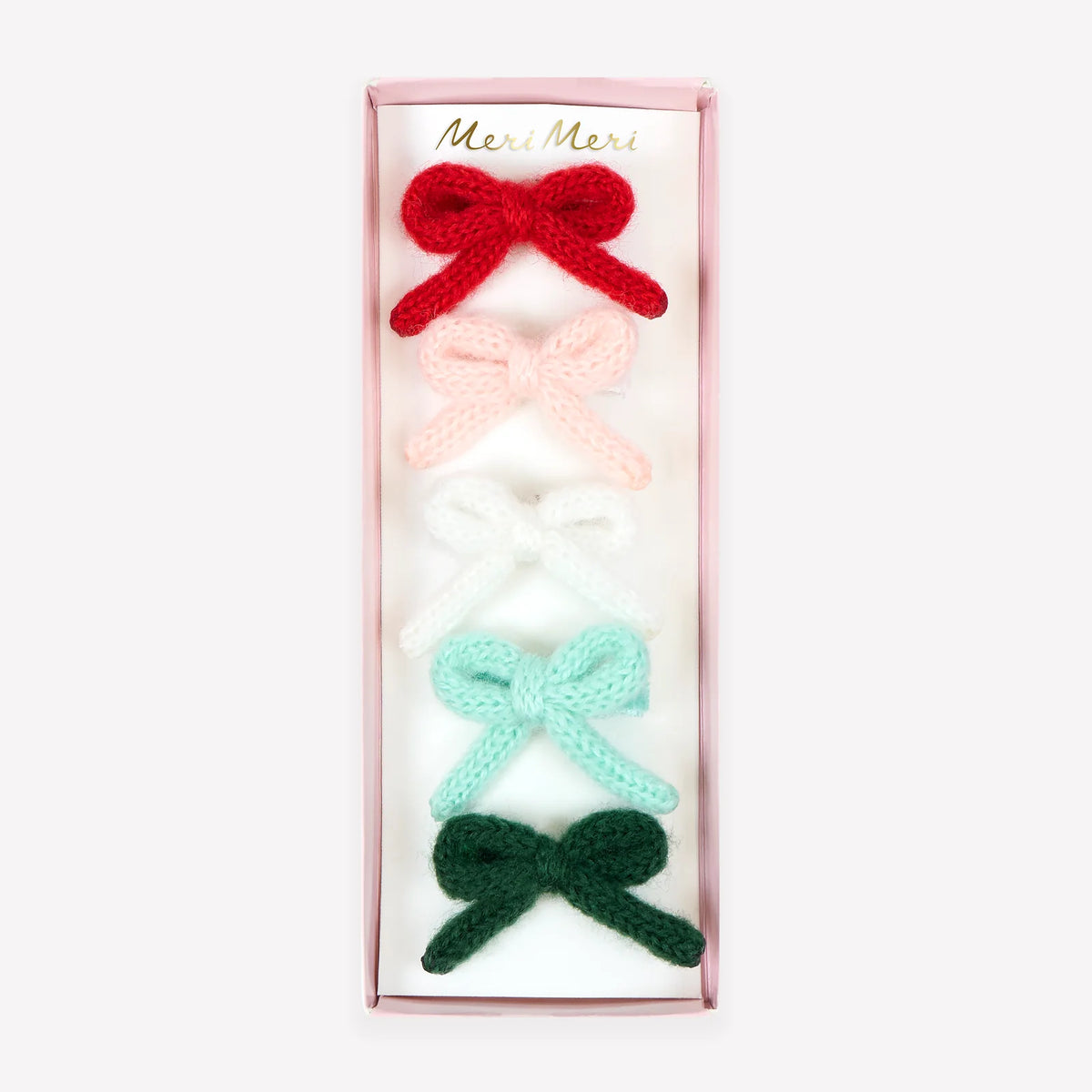 Meri Meri Knitted Bow Christmas Hair clips