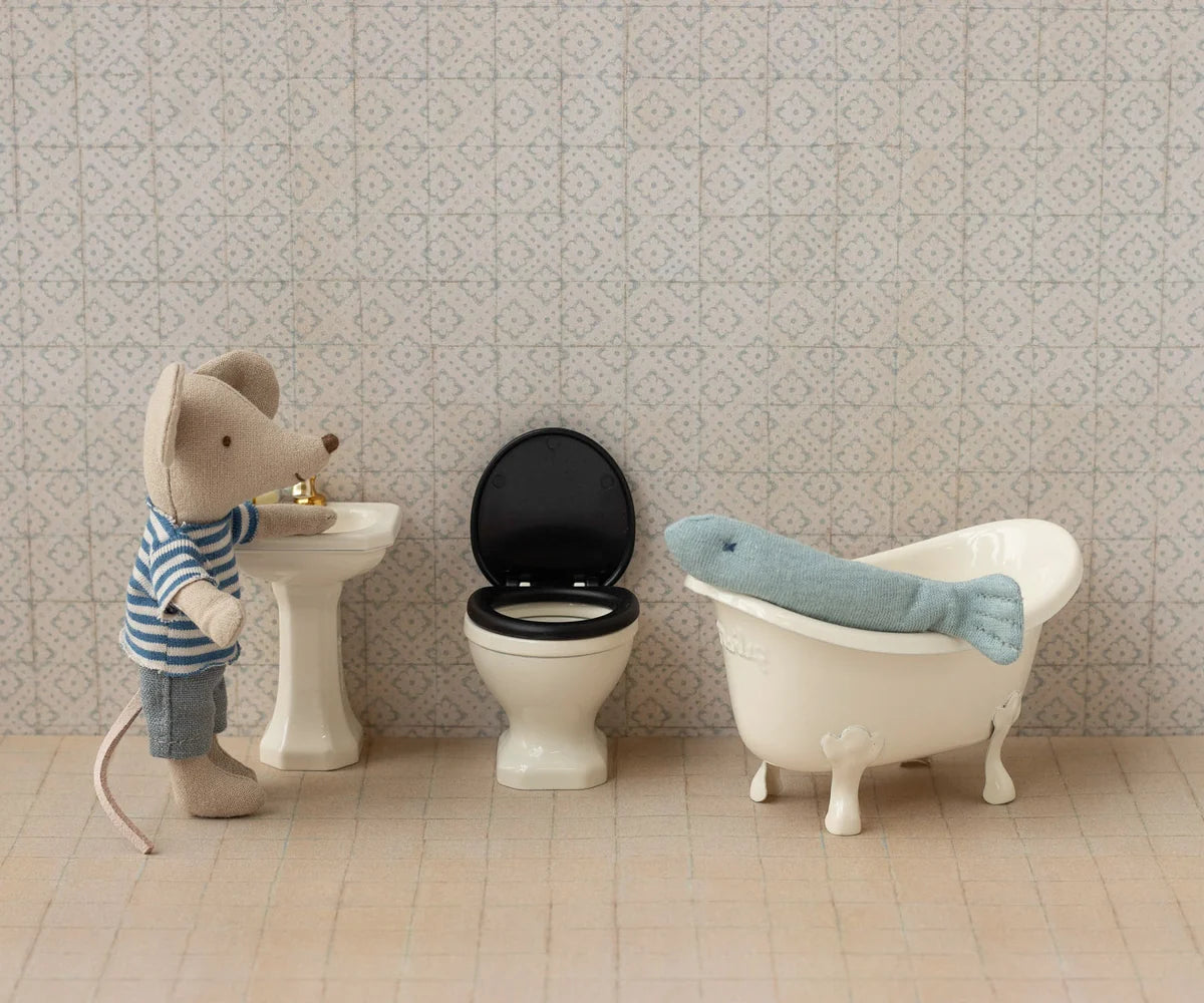 Maileg Toys Mouse Water Closet - Off White