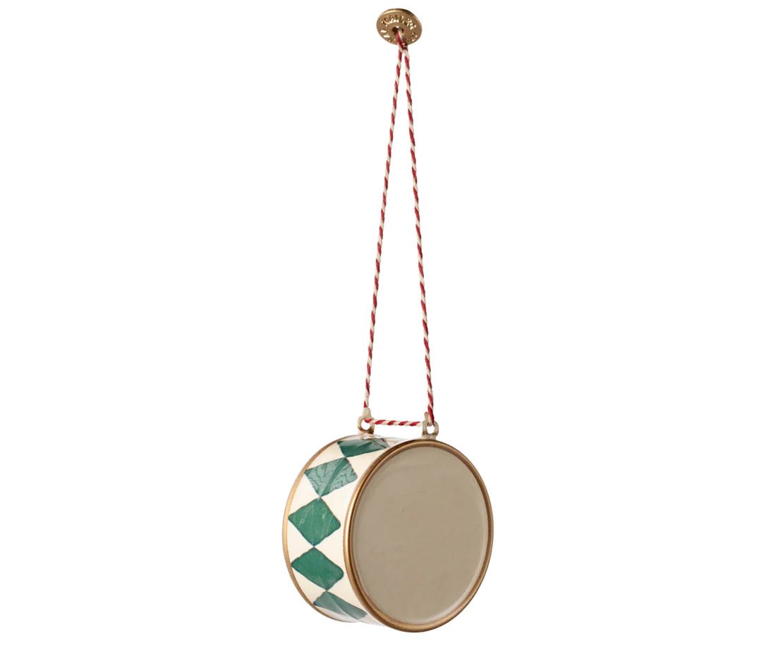 Maileg Toys Christmas Ornament Drum Large Dark Green