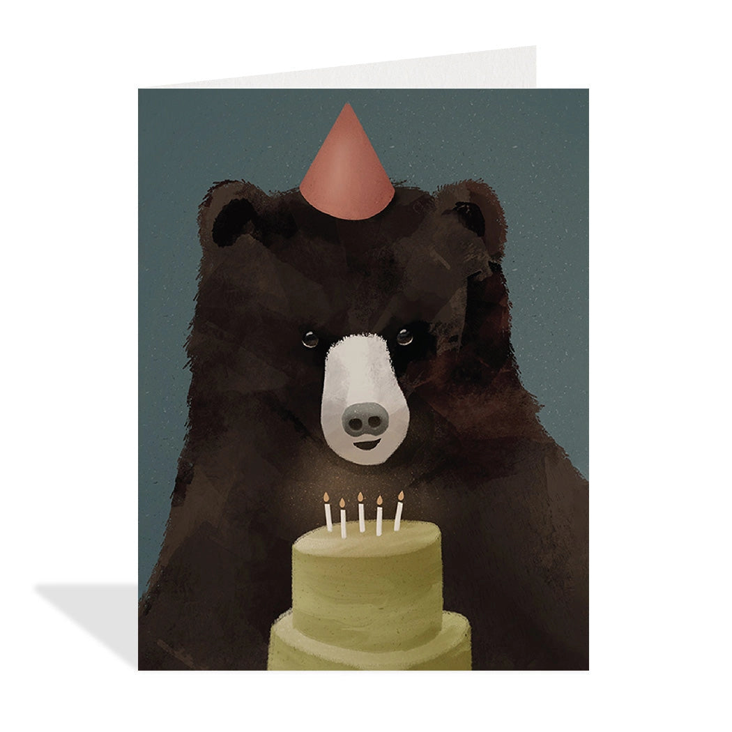 Halfpenny Postage Birthday Card Party Bear