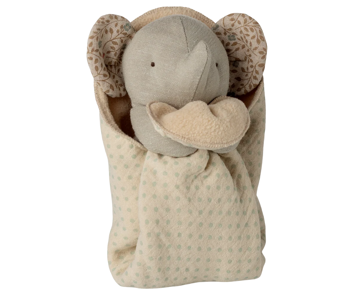 Maileg Toys Large Lullaby Friends Elephant, Mini - Iron grey