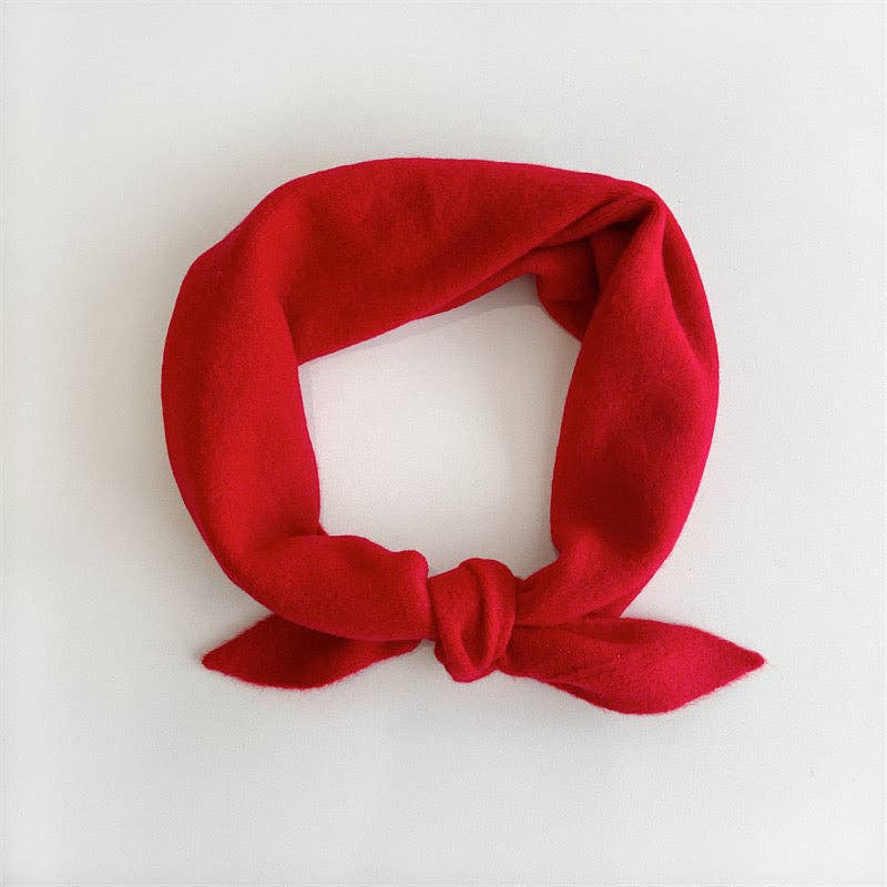 Billy Bamboo Fuzzy Wool Cravat Scarf Red