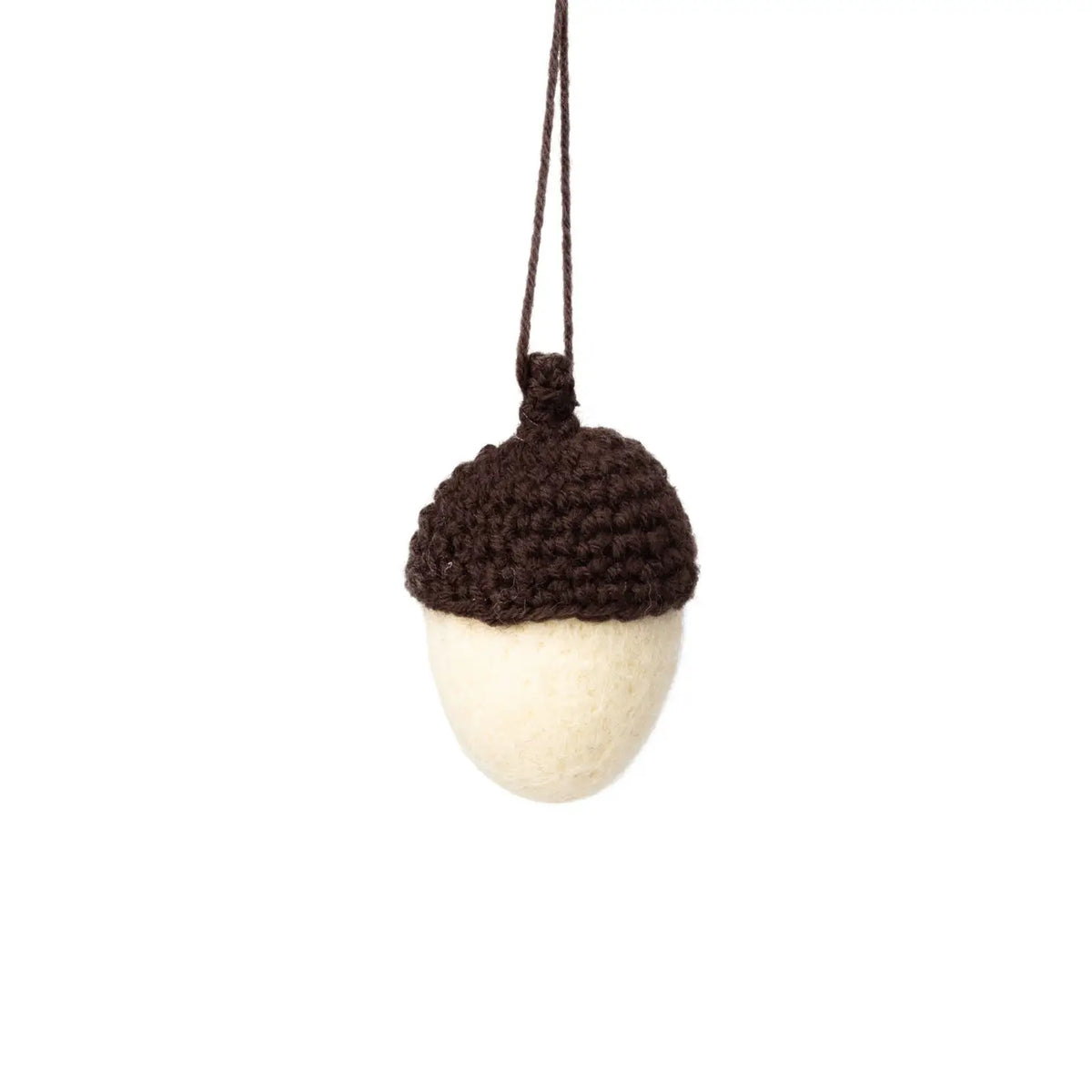 Silver Tree Home &amp; Holiday Felt White Acorn Ornament
