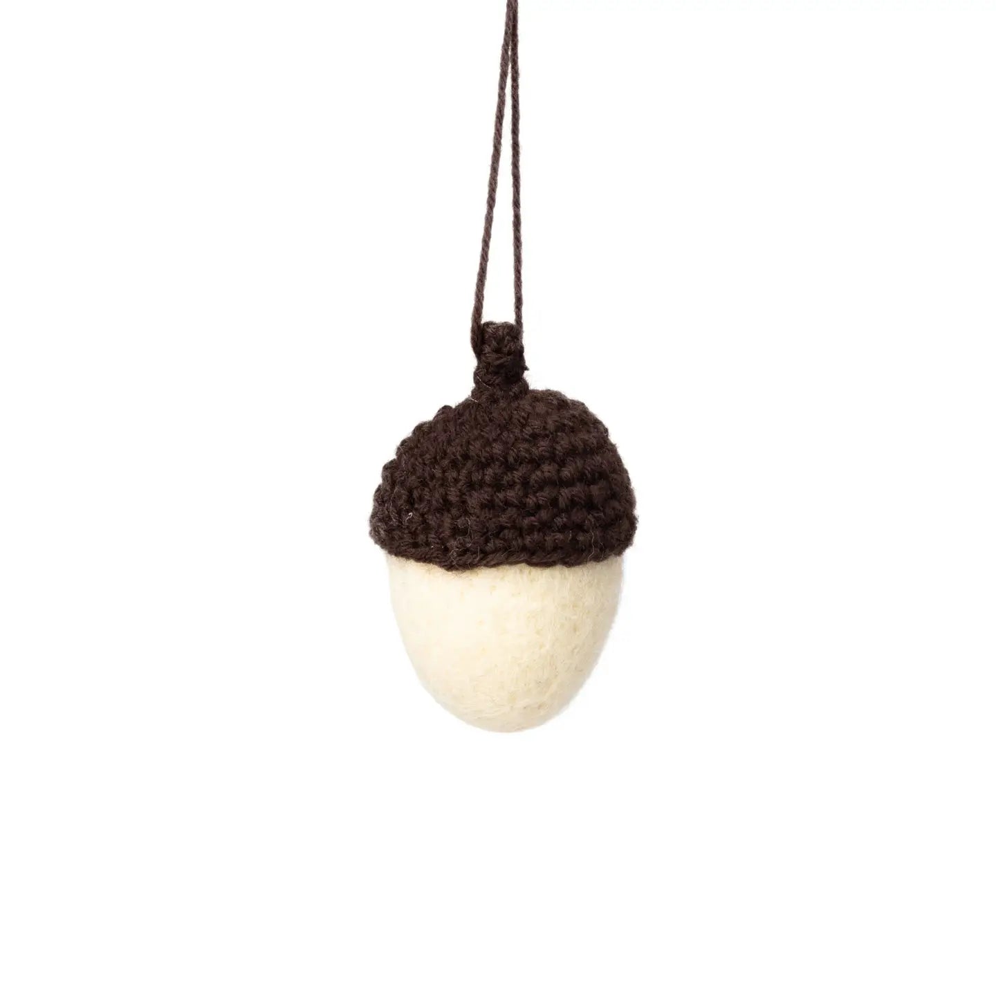 Silver Tree Home & Holiday Felt White Acorn Ornament