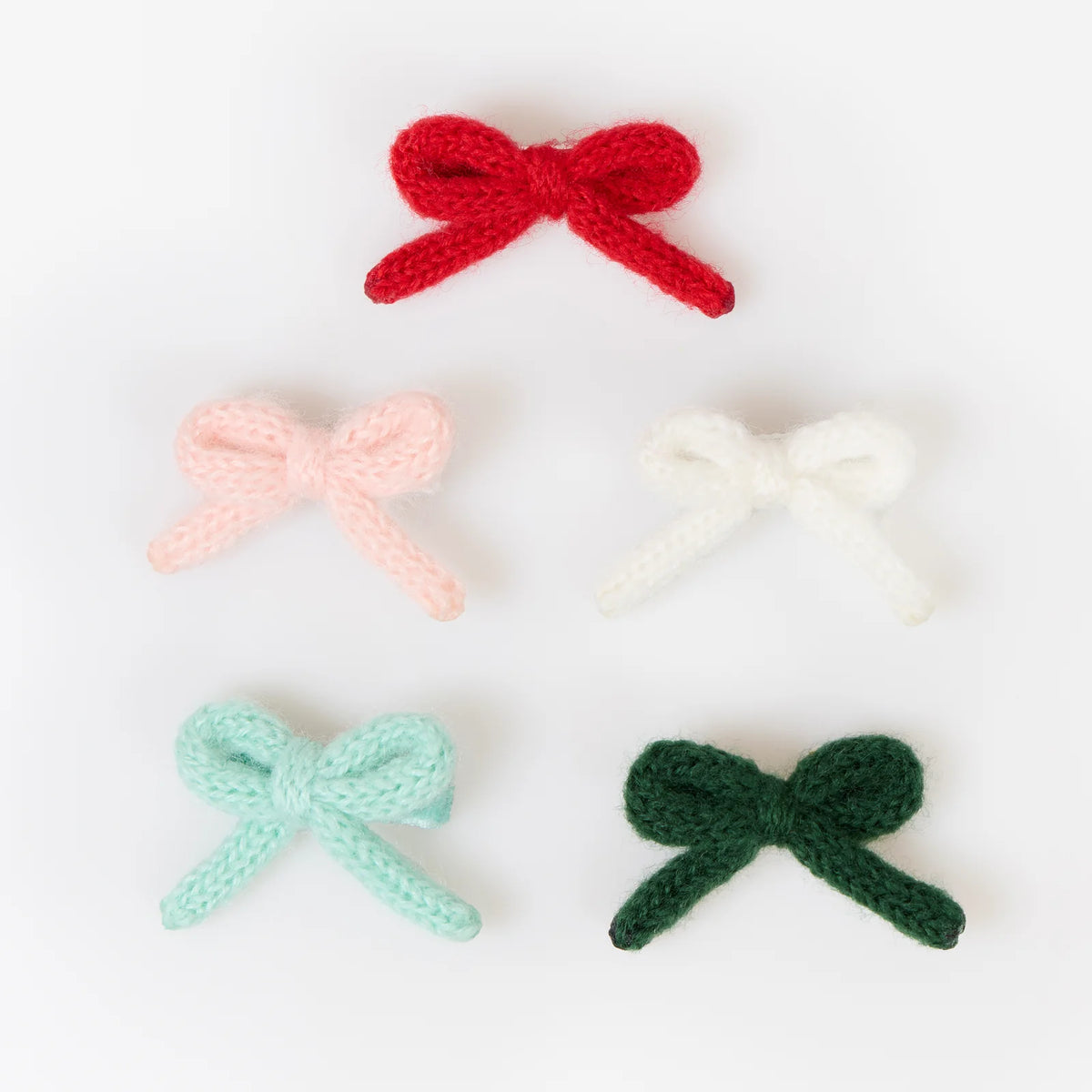 Meri Meri Knitted Bow Christmas Hair clips
