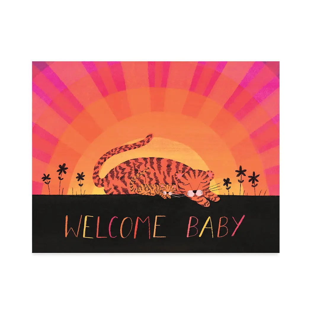 Halfpenny Postage Baby Card Little Tiger