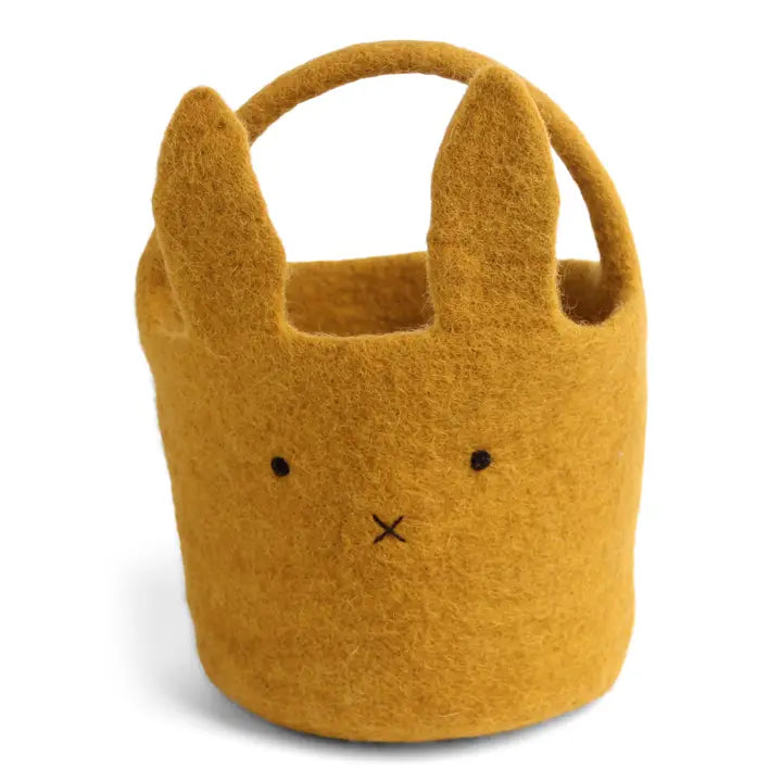 Gry & Sif – Big Bunny Felted Basket in Ochre