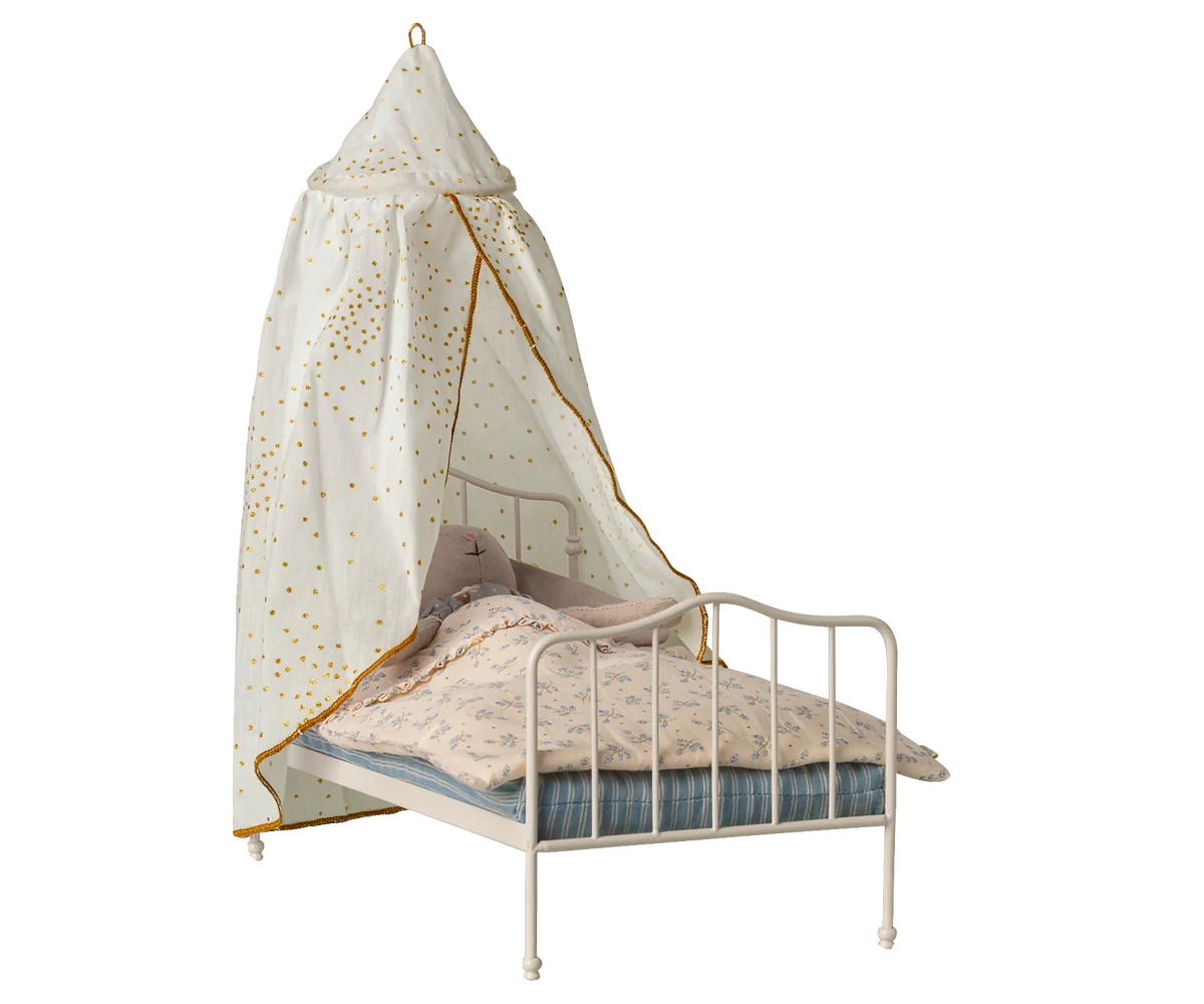 Maileg Toys Mouse Bed canopy, Miniature - Off white