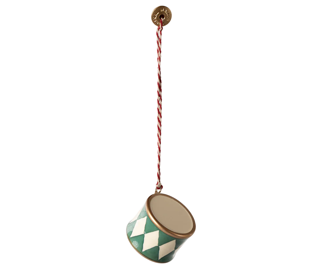 Maileg Toys Christmas Ornament Drum Small Dark Green