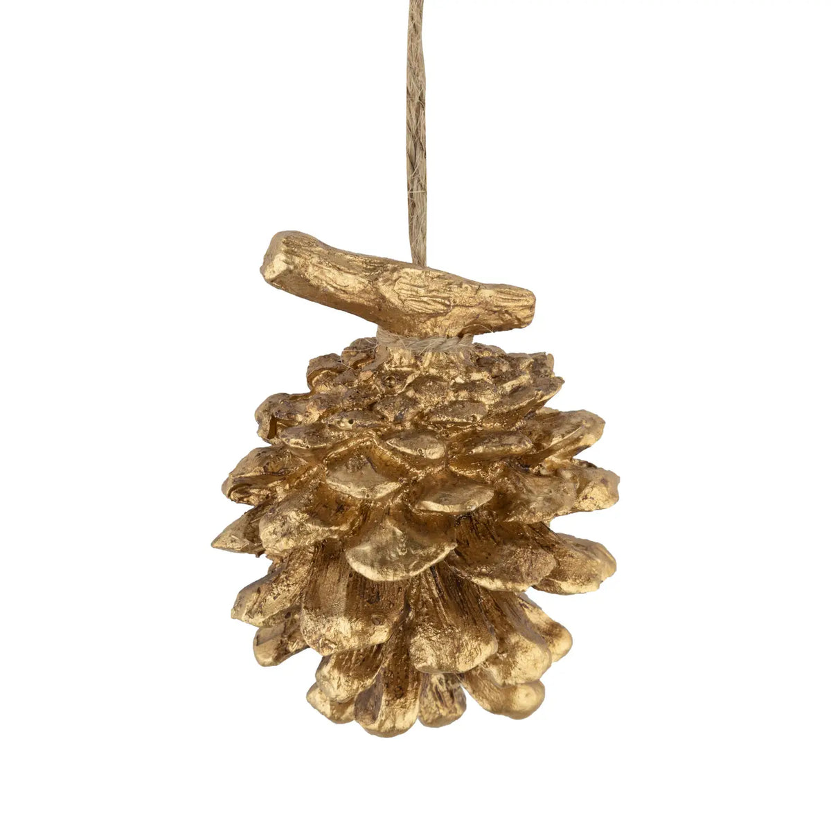 Silver Tree Home &amp; Holiday Painted Resin Pine Cone Ornament,Gold Finish