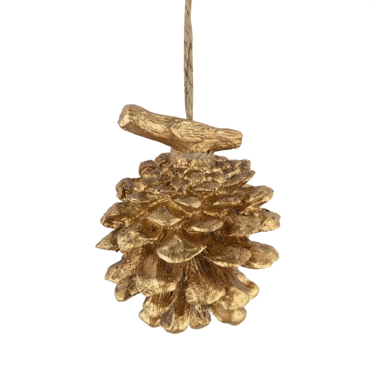 Silver Tree Home & Holiday Painted Resin Pine Cone Ornament,Gold Finish