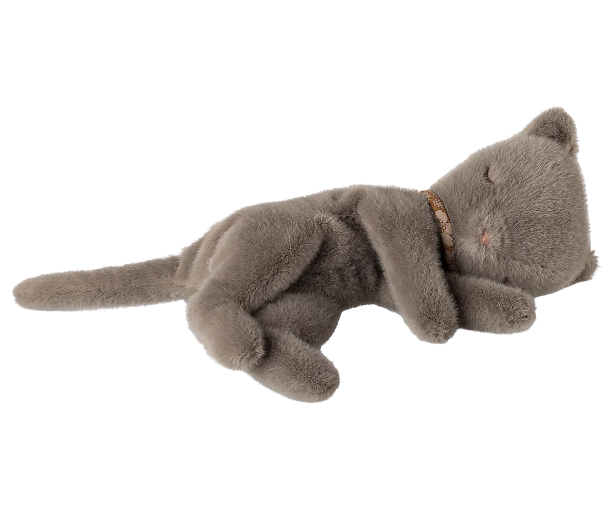 Maileg Toys Small Sleeping Kitten Soft Toy Grey