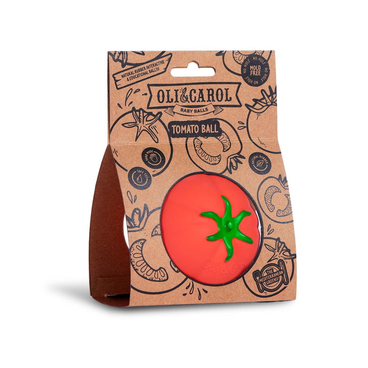 Oli&amp;Carol Natural Rubber Tomato Baby Ball