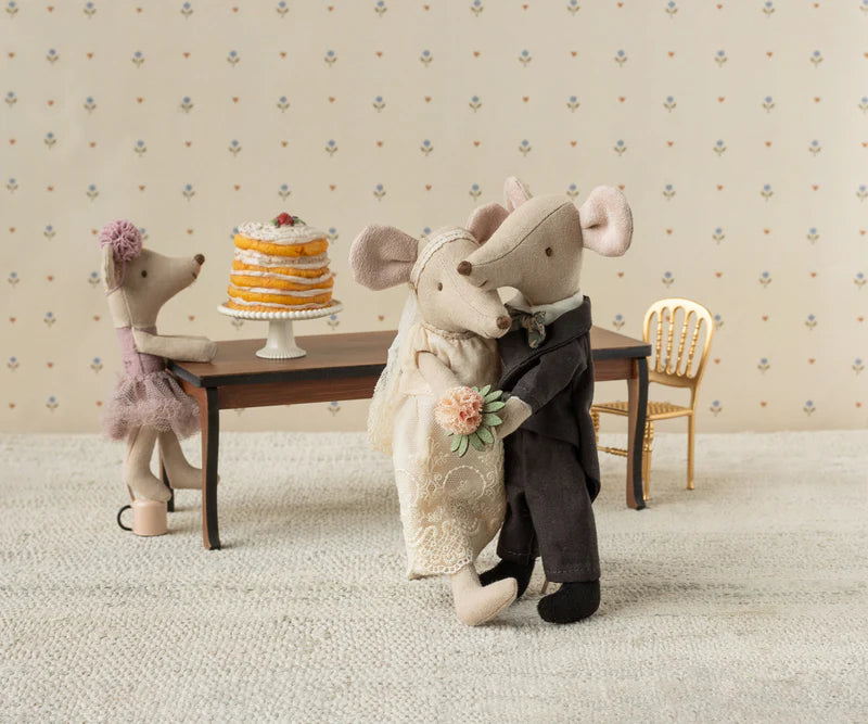 Maileg Toy Wedding mice couple in box, Mum and dad