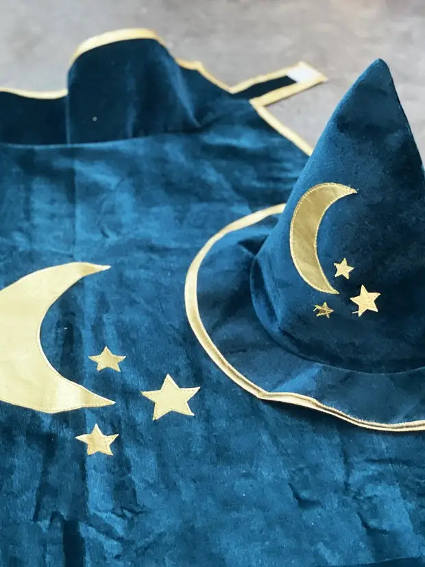 Ratatam Blue Wizard Cloak Costume Set+Hat+Wand